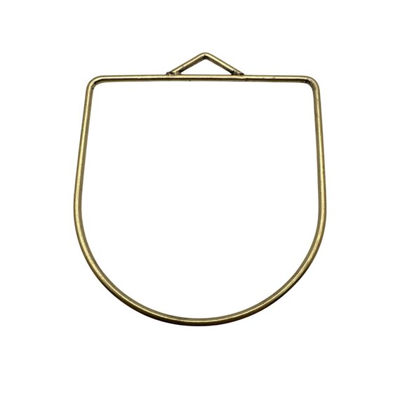 Gold Tone Triangle Top D-Ring Pendant Crafting Jewelry Making Inspo Fash - Picture 1 of 4